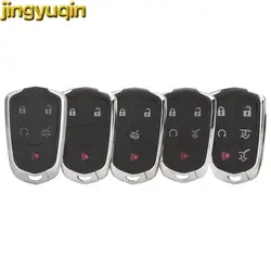 Jingyuqin 3/4/5/6 Buttons Smart Car Key Fob Shell For Cadillac ATS CTS Escalade ESV SRX XTS 2015 2016 2017 2018 2019 Key Case