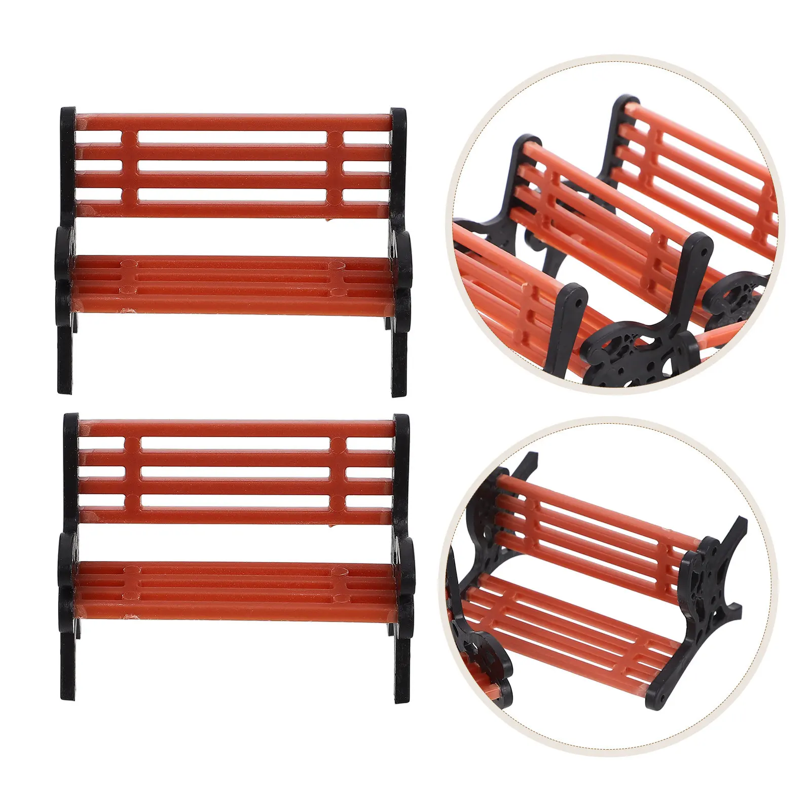 

4Pcs Bench Set Detailed Micro Landscape Office Desk Small Spaces Dollhouse Furniture Decoration Sandbox Ornament