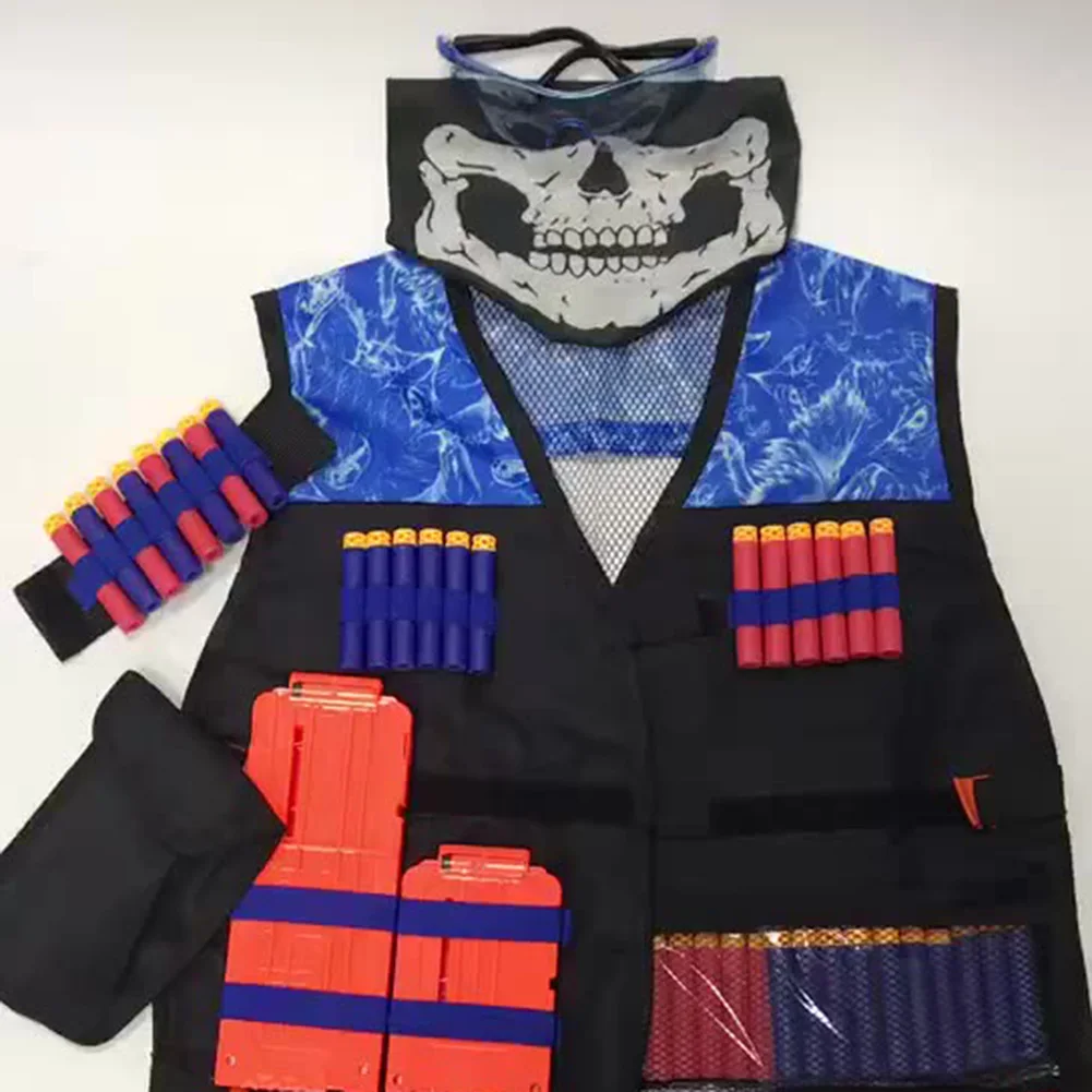 

Детский комплект жилетов-костюмов для активного отдыха, мягкий, для NerF, с держателем для магазина и подкладкой под майку