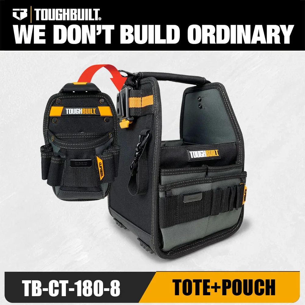 1pc TOUGHBUILT TB-CT-180-8 8IN Tool Storage Tote And Pouch