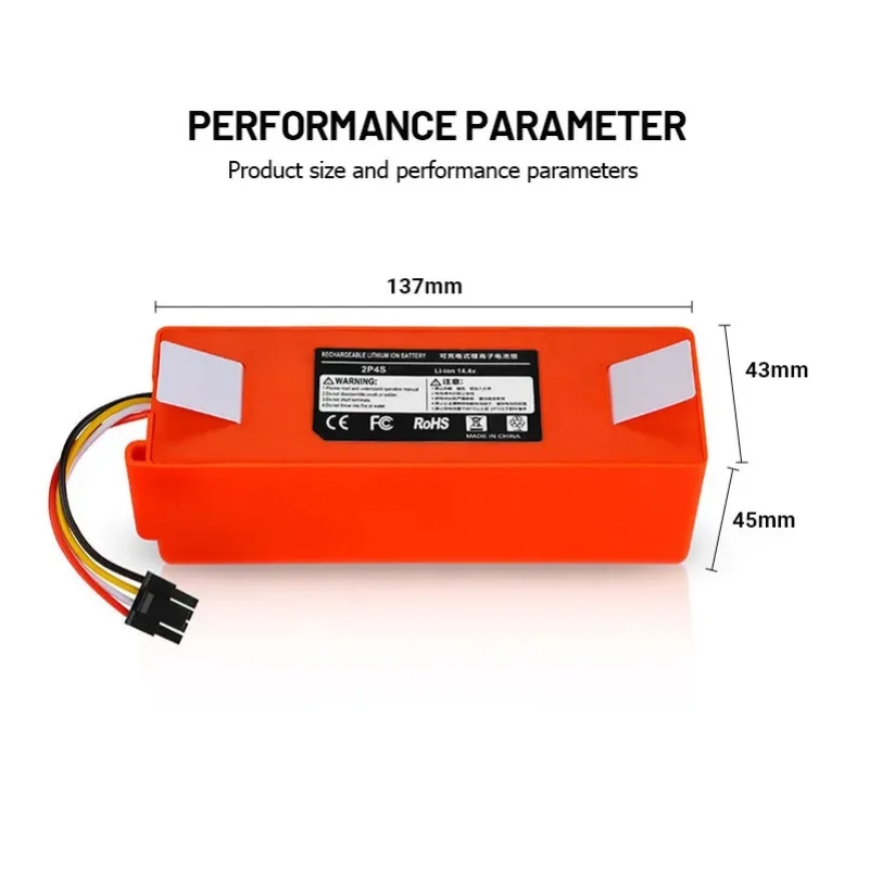 Sostituzione della batteria dell'aspirapolvere per batterie Xiaomi Roborock S50 S51 S55 T60 E352-00 S502-00 C10 E20 E35 14.4V 5.2AH SC