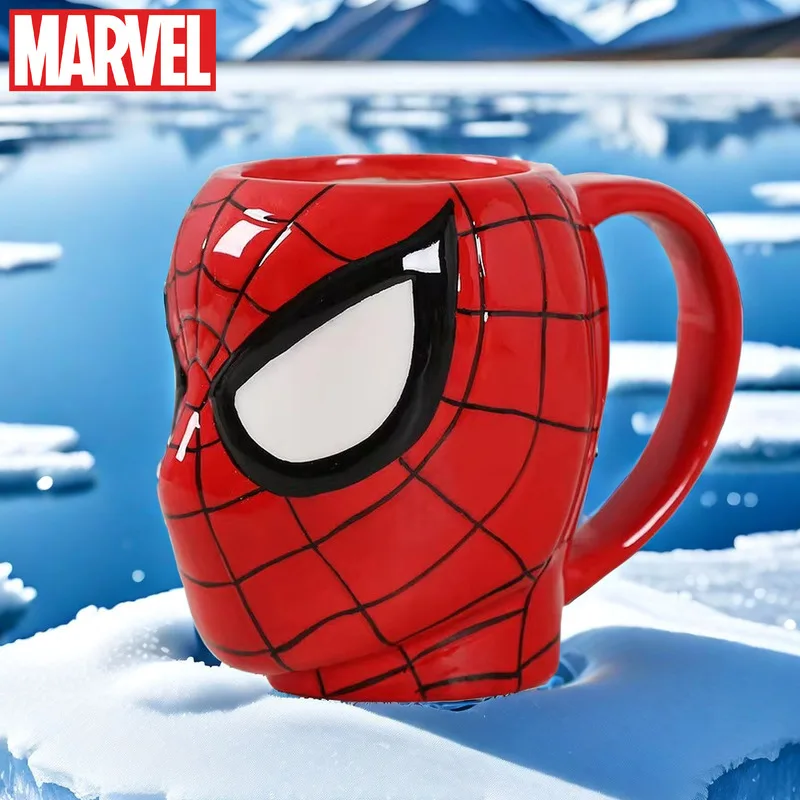 

Marvel Spider-Man Peripheral Mug Avengers Iron Man Deadpool Ceramic Mug Creative Personalized Water Cup Exquisite Christmas Gift