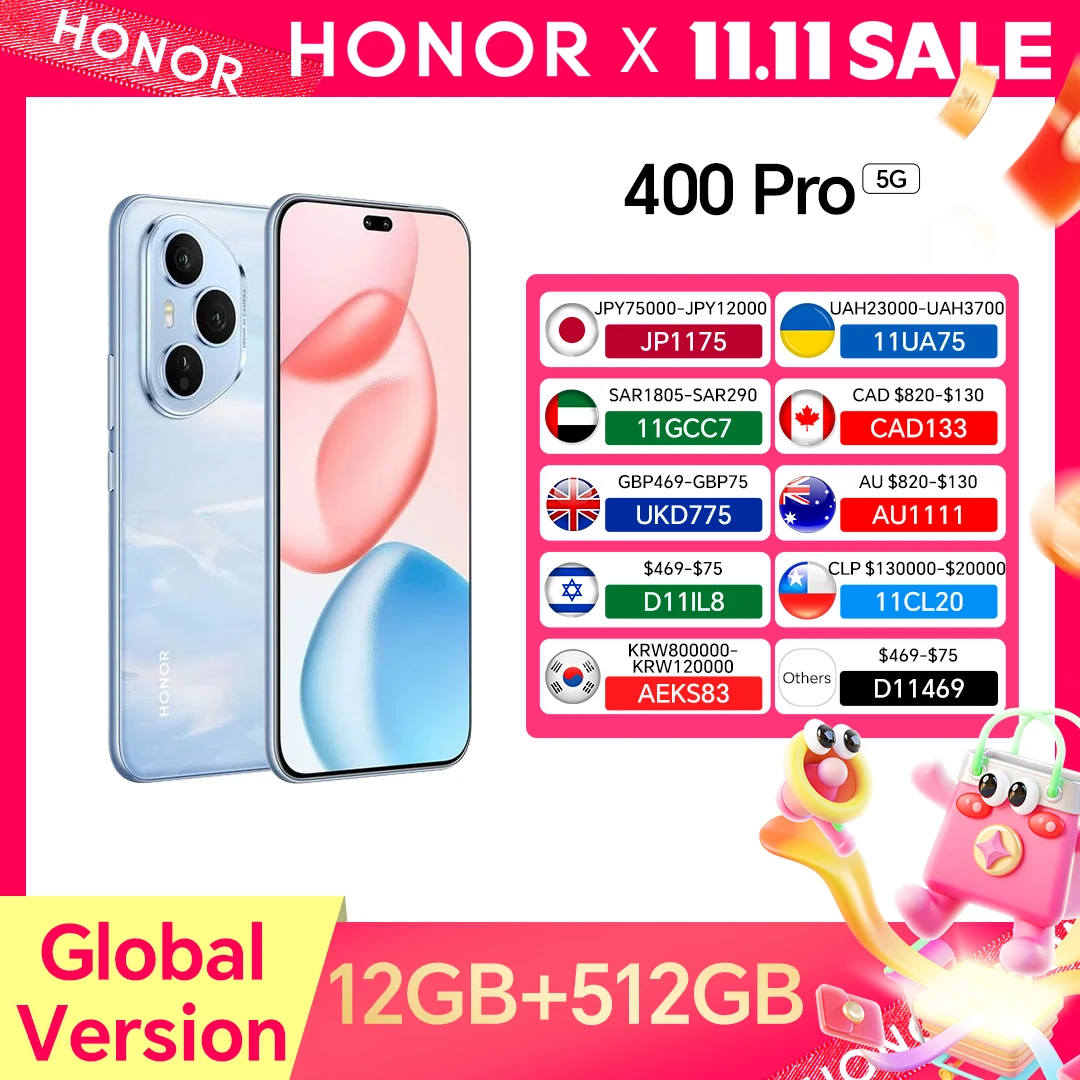 yZ[z2025NV^ HONOR 400 Pro 5G O[oŃX}[gtH 200MP AICJ 6.7C` AMOLEDXN[ 6000mAh 100WL 50W