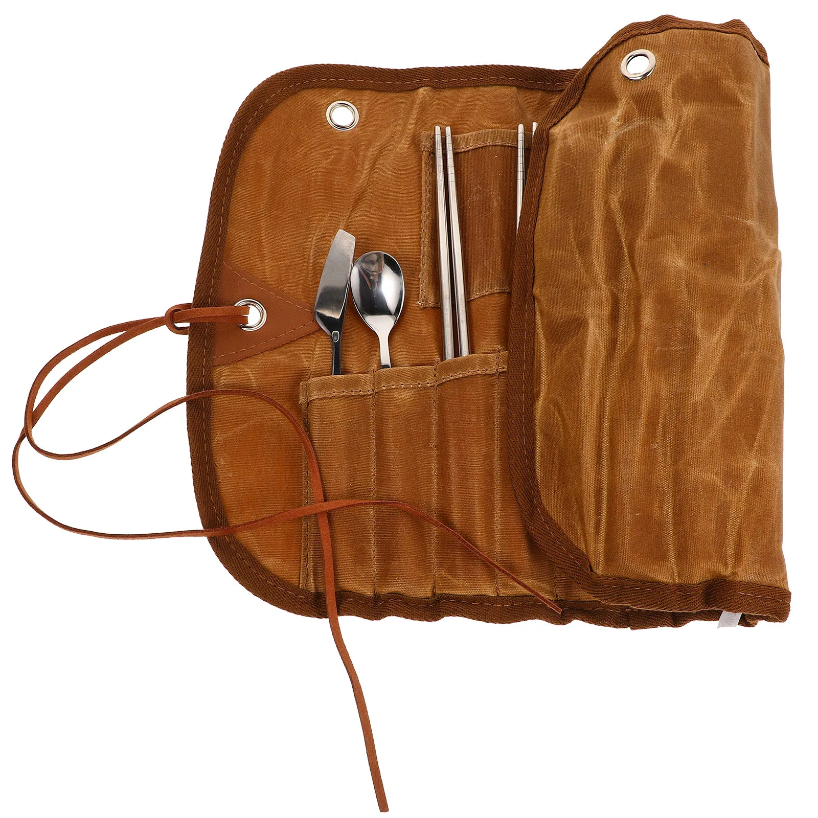 

1Set Portable Camping Utensil Organizer Stainless Steel Cutlery Set Outdoor Silverware Storage Bag Fork Spoon Chopsticks