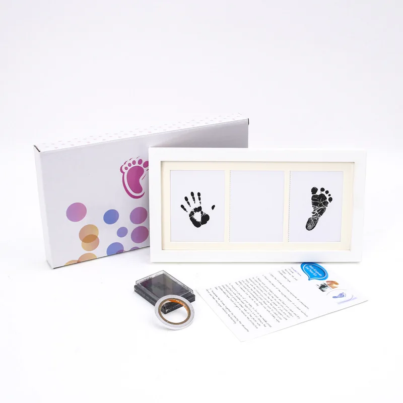 Newborn Memorial Ink Hand Foot Print Photo Frame Baby DIY Handprint Footprint Picture Frame Growing Souvenir Items Paw Print Pad