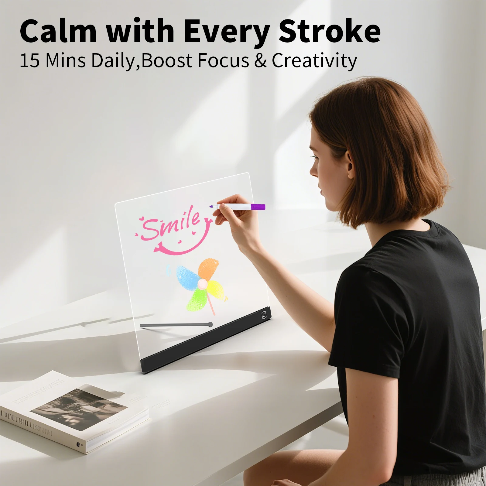 Светодиодная доска для сообщений с подставкой — в комплект входит 7 маркеров и ткань из микрофибры, доска для заметок с акриловым освещением для дома/офиса