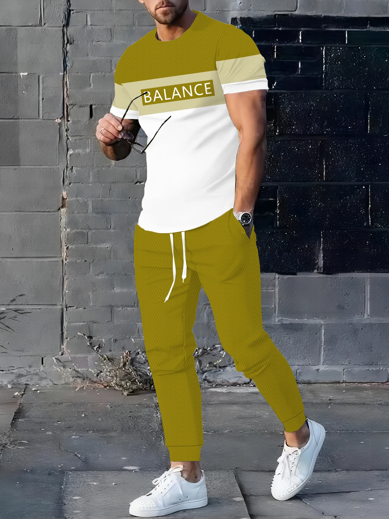 

NThe summer new men's suit is a casual fashionable and simple style printed outdoor men's wear