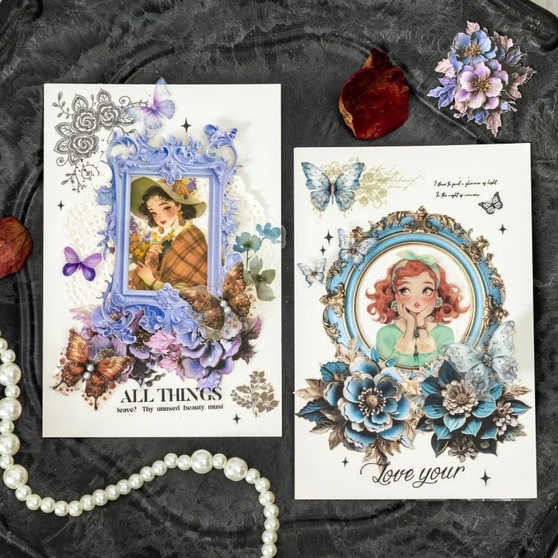 10 แผ่นลูกไม้ Dream 3D บัญชีมือวัสดุสติกเกอร์สติกเกอร์ Hollow อุปกรณ์ Collage ขอบสมุดภาพตัด 144*95 มม.