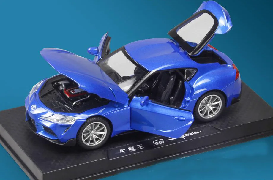 1:32 New Arrival Toyota Supra Pull Back Car Diecast Car Metal Model Toy with Sound and Light Vehicle Car Model Kids Car V229