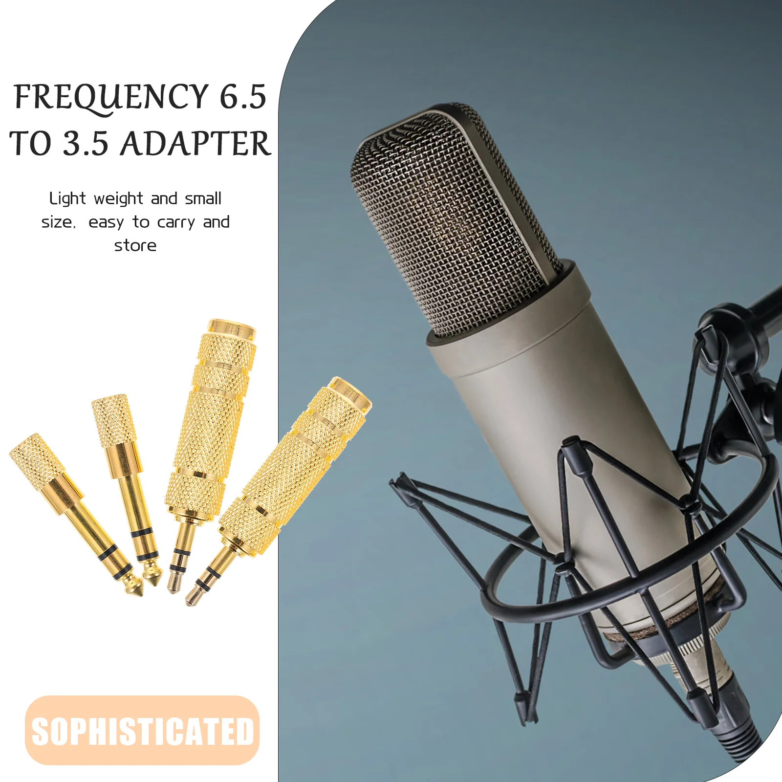 4 Pcs Adapter Audio Wireless Microphones Headphone Jack Wired Headphones Zinc Alloy Connector Conversion