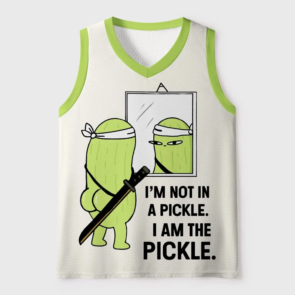 Warrior Pickled Cucumber Pattern 3D Printed Men's V-Neck T-Shirt Trendy Fashion Outdoor Leisure Breathable and Quick-Drying Tops