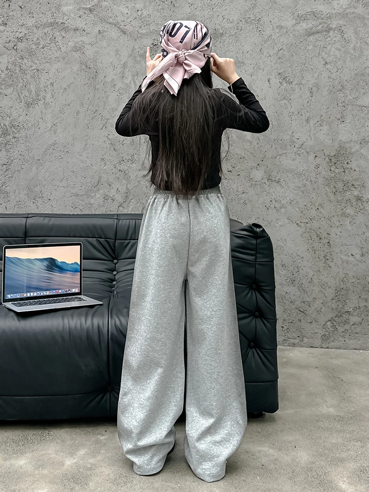 Four Seasons Pants Children Fashion Wide-leg Pants Letter Painting Girls work Trousers Loose Pantalones Sweatpants Spring Autumn