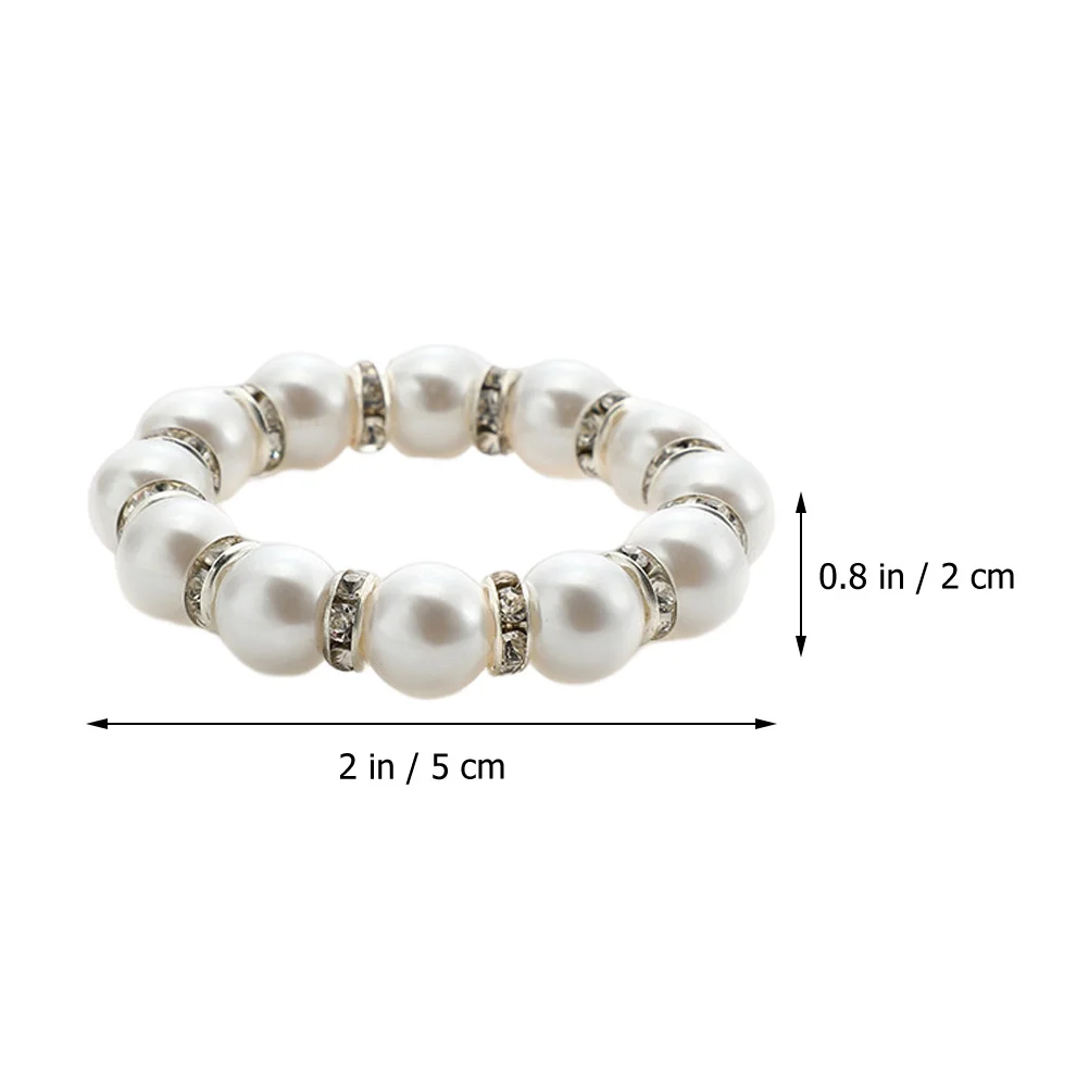 24 pezzi portatovaglioli con perle finte, fibbie decorative con accento di strass e perline per portatovaglioli con strass da tavolo per feste di nozze