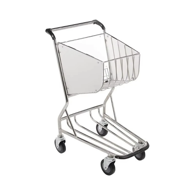 Natural rubber wheels airport luggage cart 4 wheels airport trolley steel