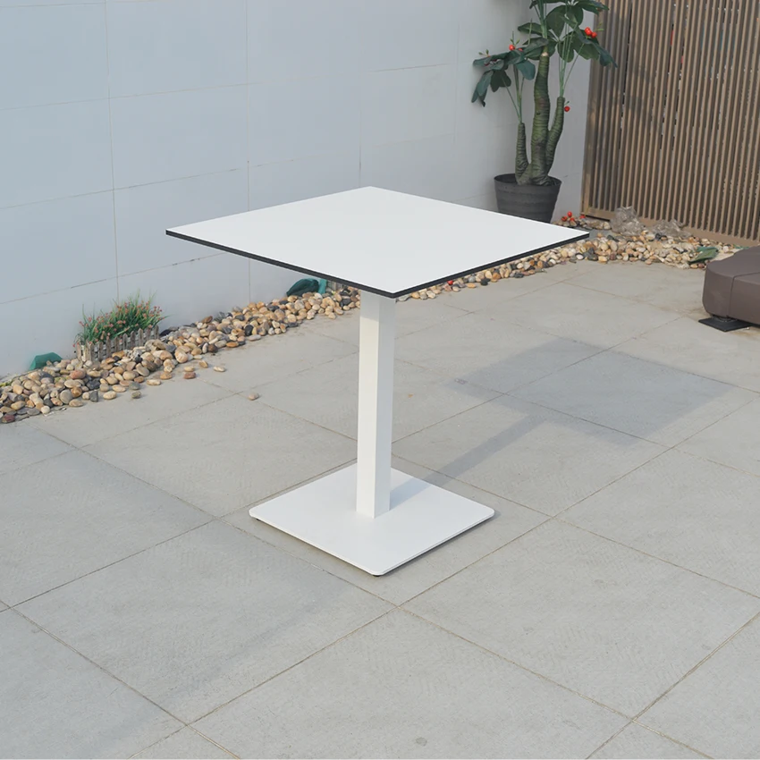 Dining Table Modern Restaurant Home Dining Room Table Stainless Steel Base And HPL Top Dining Table Garden Corner