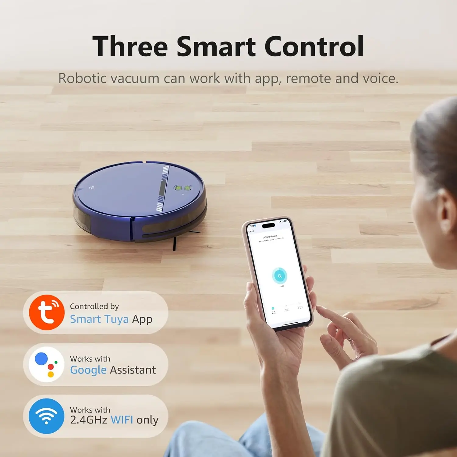 and Mop Combo, WiFi/App/Voice, Robotic Vacuum Cleaner with Schedule, 2 in 1 Mopping Robot Vacuum with Water Tank an