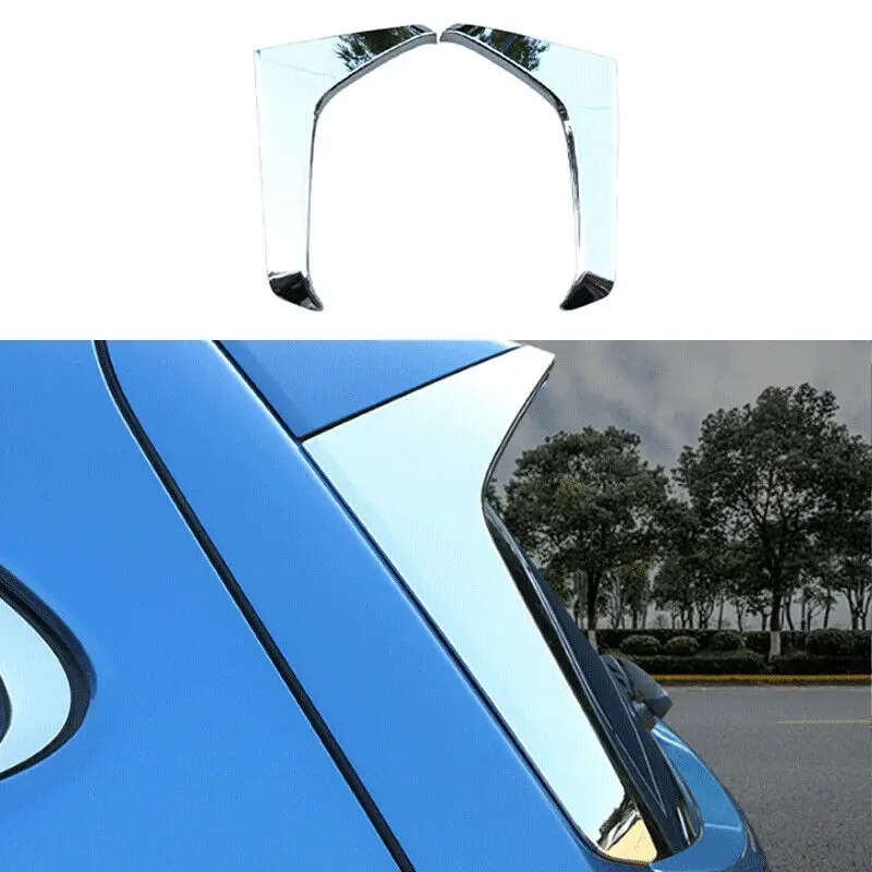 Car ABS Chrome Rear Window Triple-cornered Decor Trim Fit for Subaru Forester 2019-2021