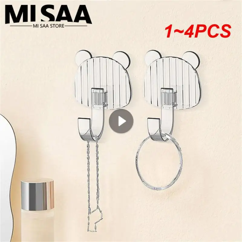 

1~4PCS Easy To Use Hook Up Convenient Cartoon Wall Hook Storage Supplies Best Seller Fashionable Strong Hook