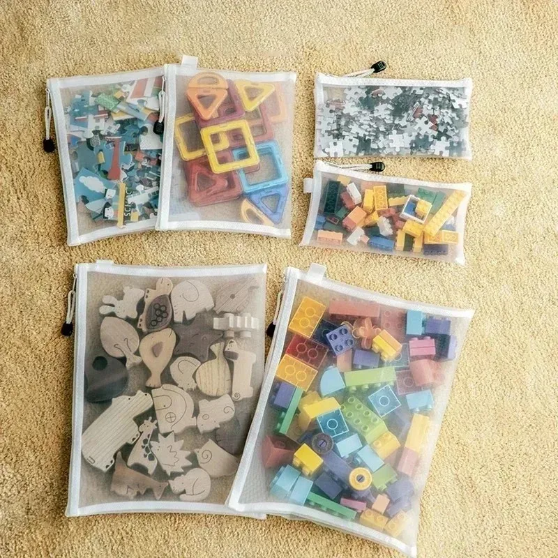 1-3PCS Mesh Zipper File Bag Waterproof Moisture-proof Zipper Folder Toy Storage Bag Storage Tools Cosmetic Organization Bags