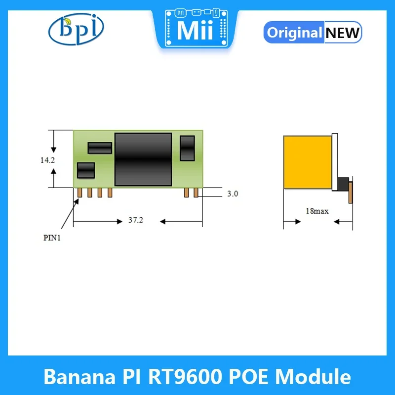 MiiBestODBanana PI RT9600 POE Module, Applies to BPI P2 ZERO Board & P2 Maker