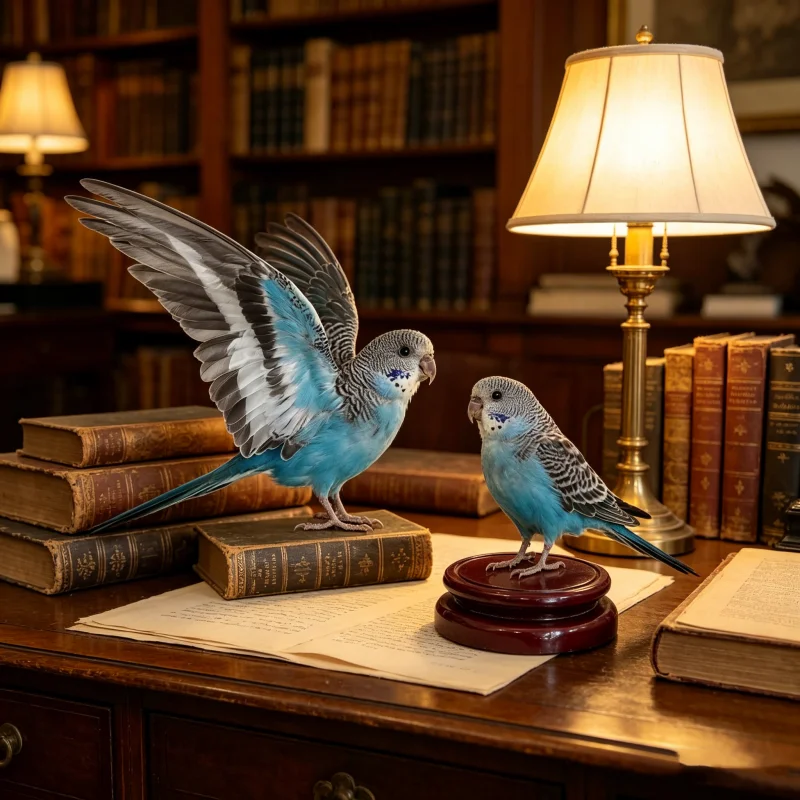 RealParrot Specimen Stuffing Melopsittacus Budgerigar Budgie Home Decoration Special Gifts
