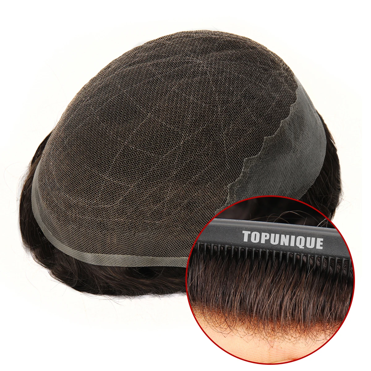 

Topunique Q6 Lace Toupee Men Human Hair Male Wig Swiss Lace Front Wig Pu Men Hair Replacement System Protesis Capilar Hombre