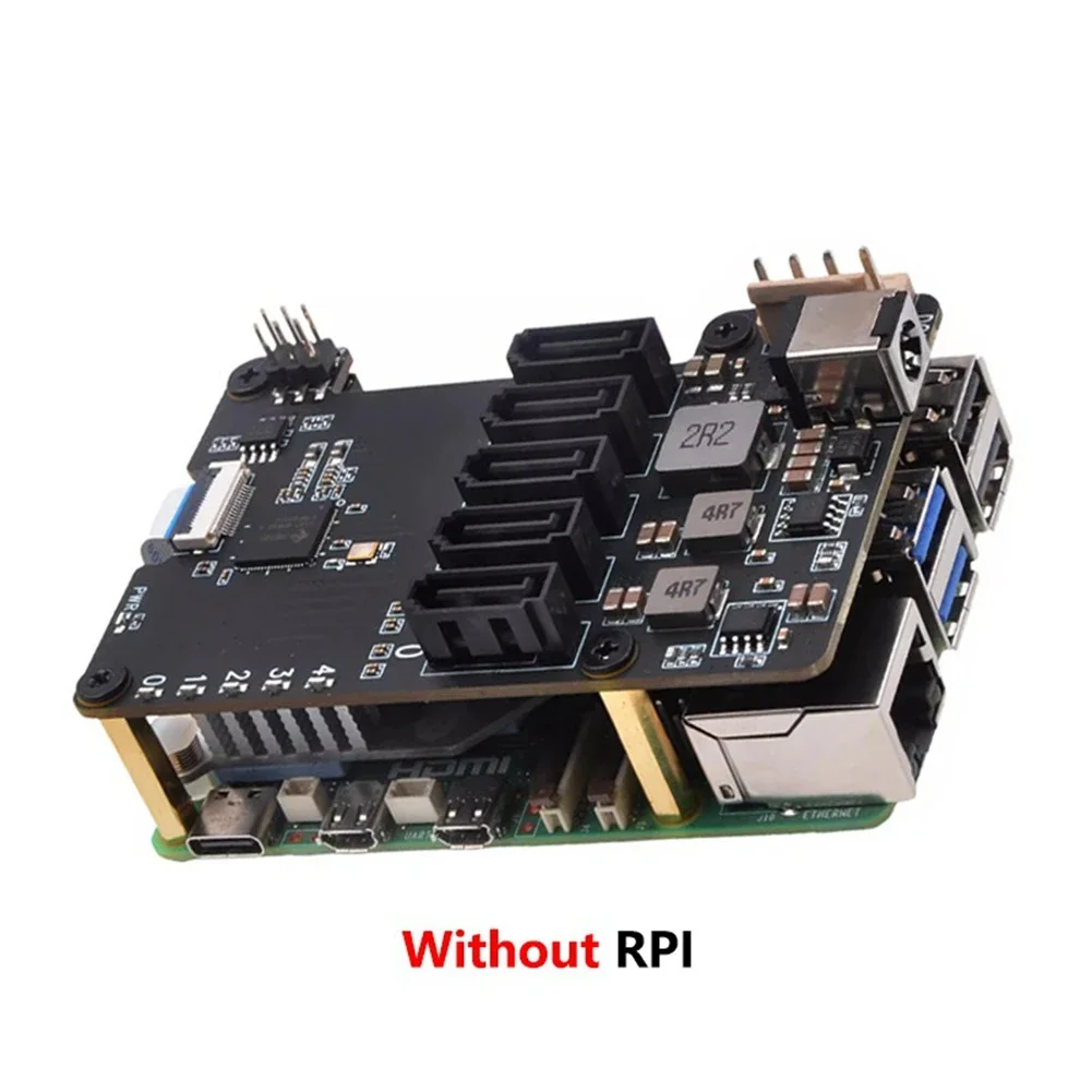 !X1009 Pcie To 5-Port SATA Shield HDD Expansion Board SATA3.0 Expansion Board For Raspberry Pi 5