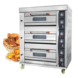 Mobile Double Deck Wall Bake Cake Bread Big Size Luxury Gas Electric Food forno per Pizza Single Deck Gas Cake Bread Bake forno