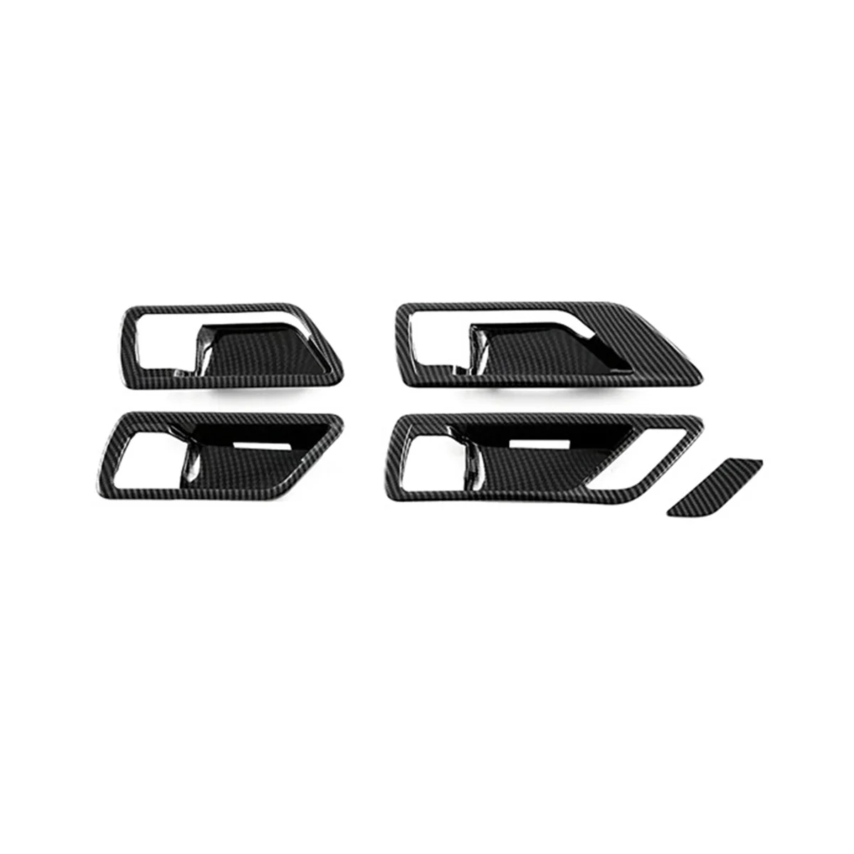 Carbon Fiber Car Inner Door Handle Bowl Panel Cover Trim for Toyota Land Cruiser 300 LC300 2022-2023 5Pcs