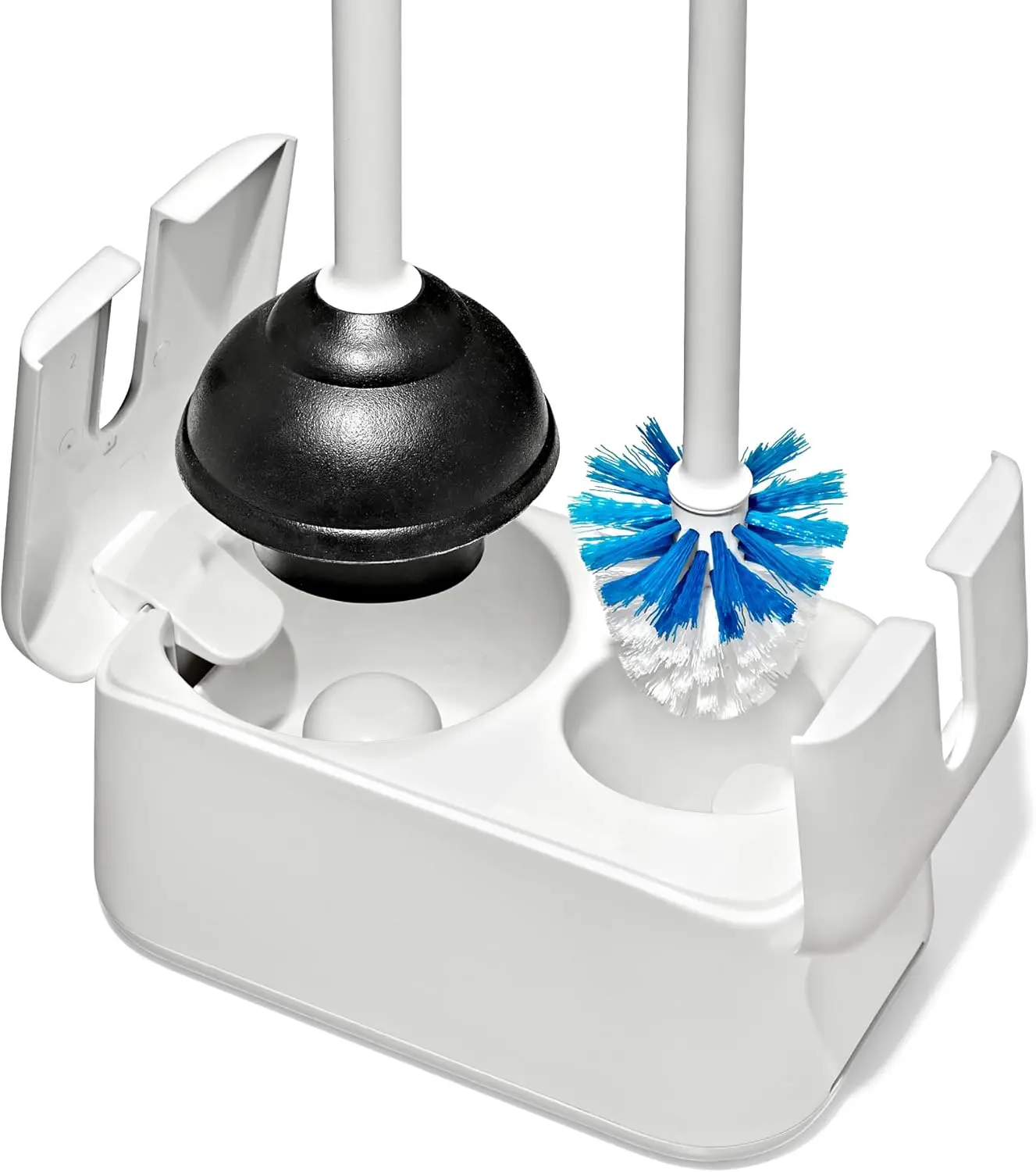 Good Grips Toilet Brush & Plunger Set | Two Bathroom Essentials in one Space-Saving Canister | Toilet Bowl Cleaner and Plunger with Holder, Perfect for Small bathrooms view 5