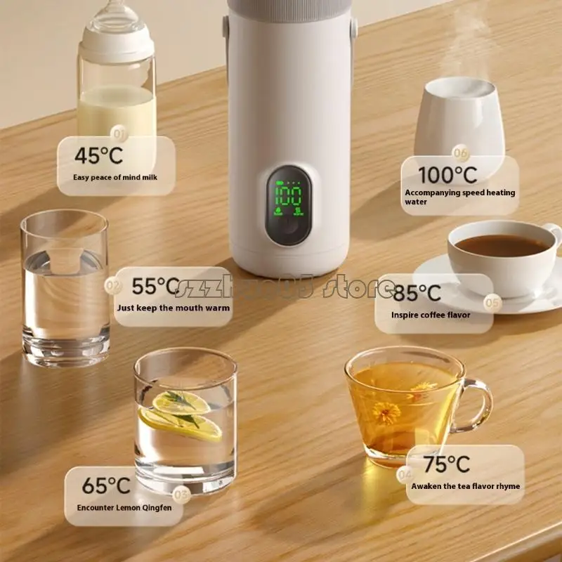 M3GE Travel Kettle Cup Chai cho bé 350ml Thiết kế chống tràn có thể sạc lại