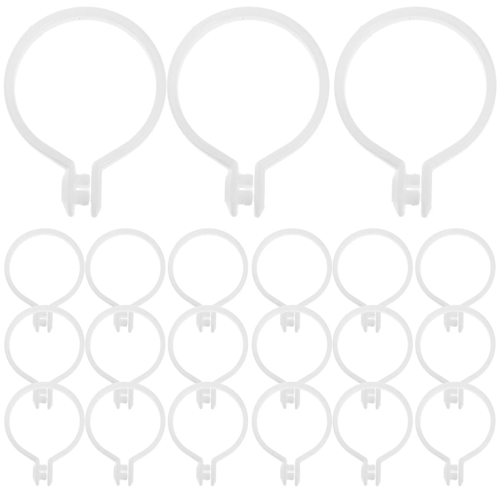 

100pcs Curtain Rings For Home Sturdy Slide Load-Bearing Drapery Loops Eyelets Household Fixing Decor Plastic Circular Rod