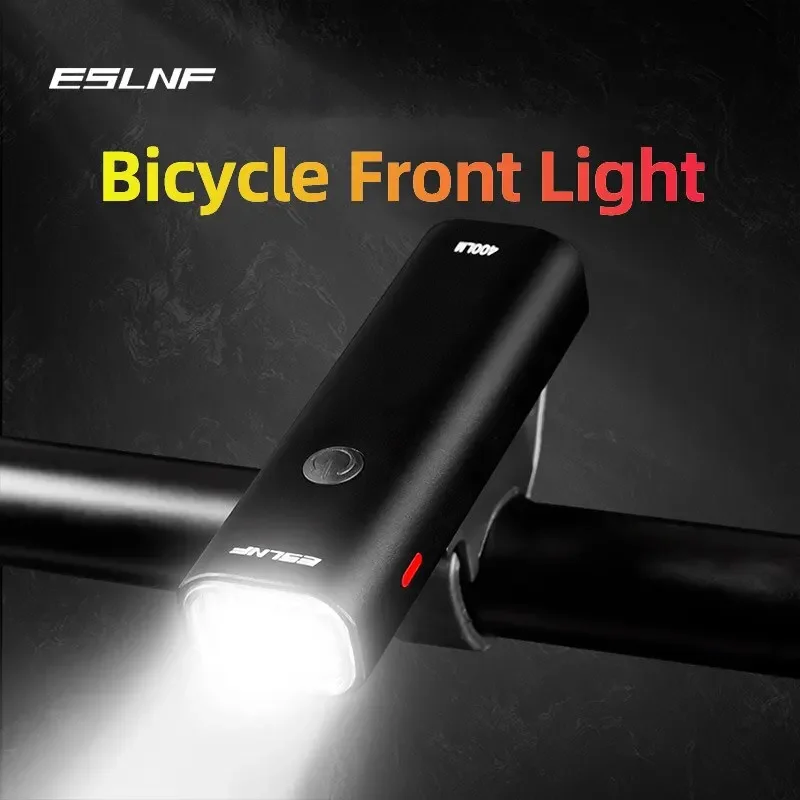 

ESLNF непромокаемый велосипедный фонарь с зарядкой через USB, светодиодный передний фонарь 2000 мАч, сверхлегкая алюминиевая фара MTB для безопасной ночной езды на велосипеде