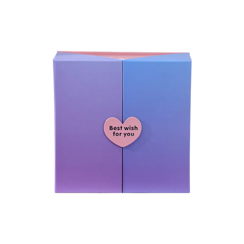 Gradient Color Double Open Creative Love Gift Box Valentine\'s Day Birthday Gift Packaging Box Empty Box Wedding Hand Gift