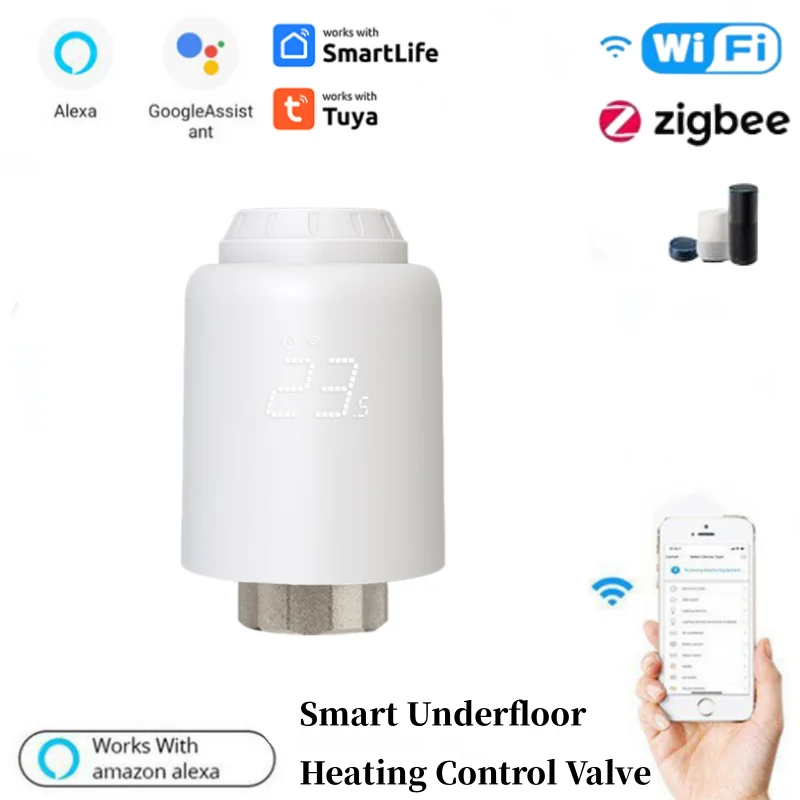 Tuya Smart ZigBee/WiFi Underfloor Heating Control Valve Thermostatic Valve For SmartLife-controlled Constant Temperature Setting