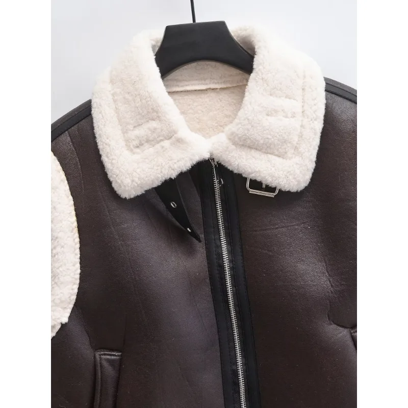 TRAF ZR Ladies Tops Sleeveless American Retro Fur Lady Vests Autumn New Products Women's Fashion Vests Winter Padded Vest