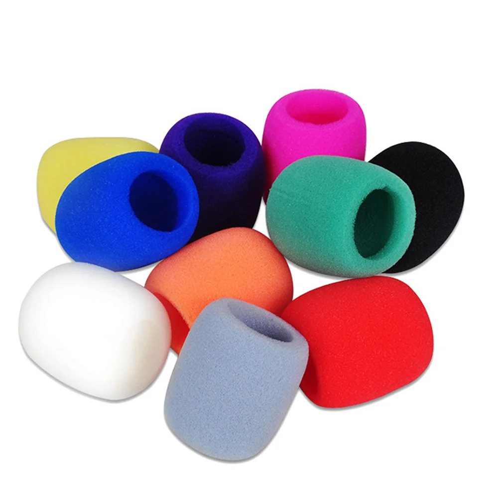 12Pcs Assorted Color Replacement Headset Microphone Cushion Pads Windscreen Cover(Random Color) Microphone Windscreen Cover