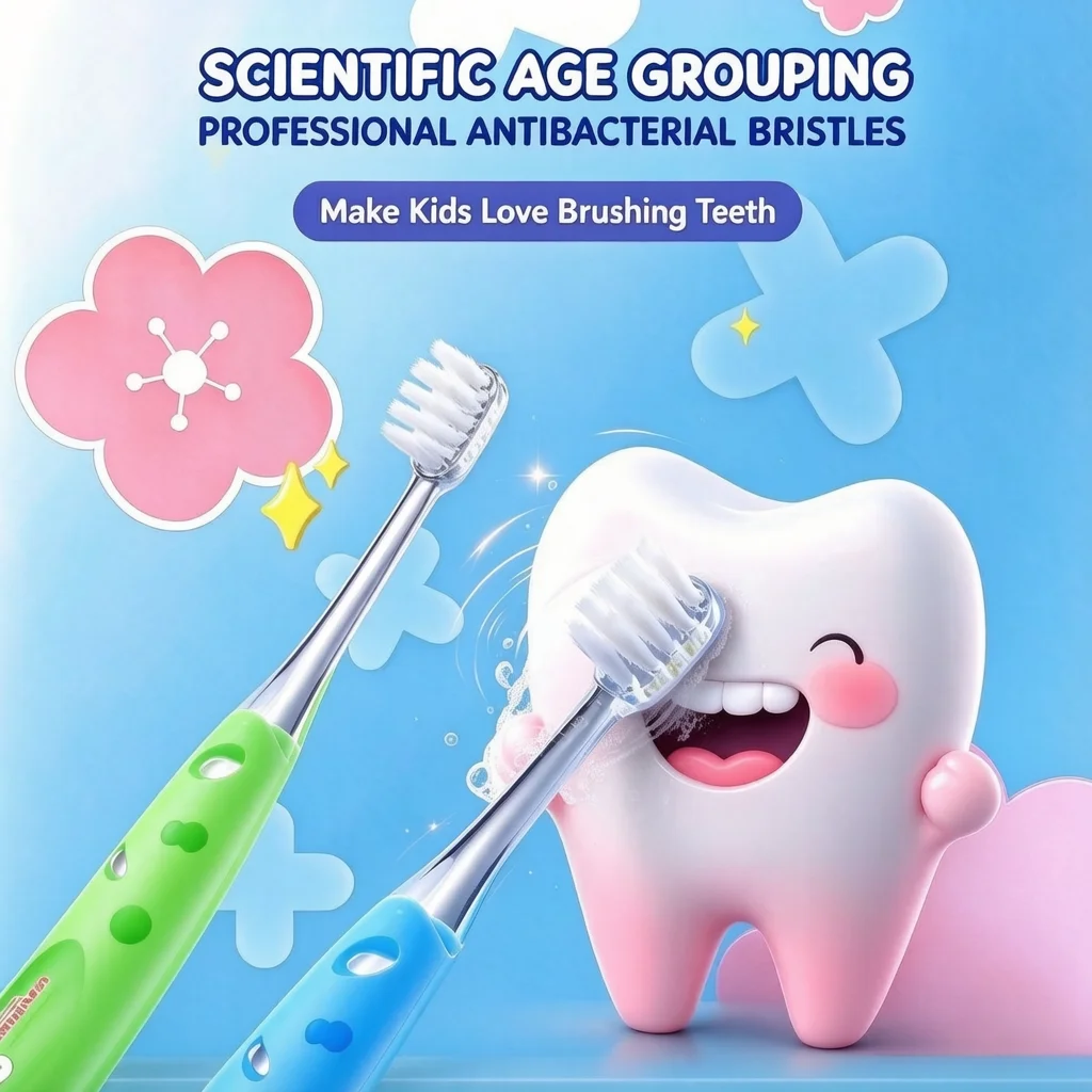 Toothbrush for Children Aged 2 to 6 Years, Baby Toothbrush, Small Head, Soft Bristles for Cleaning