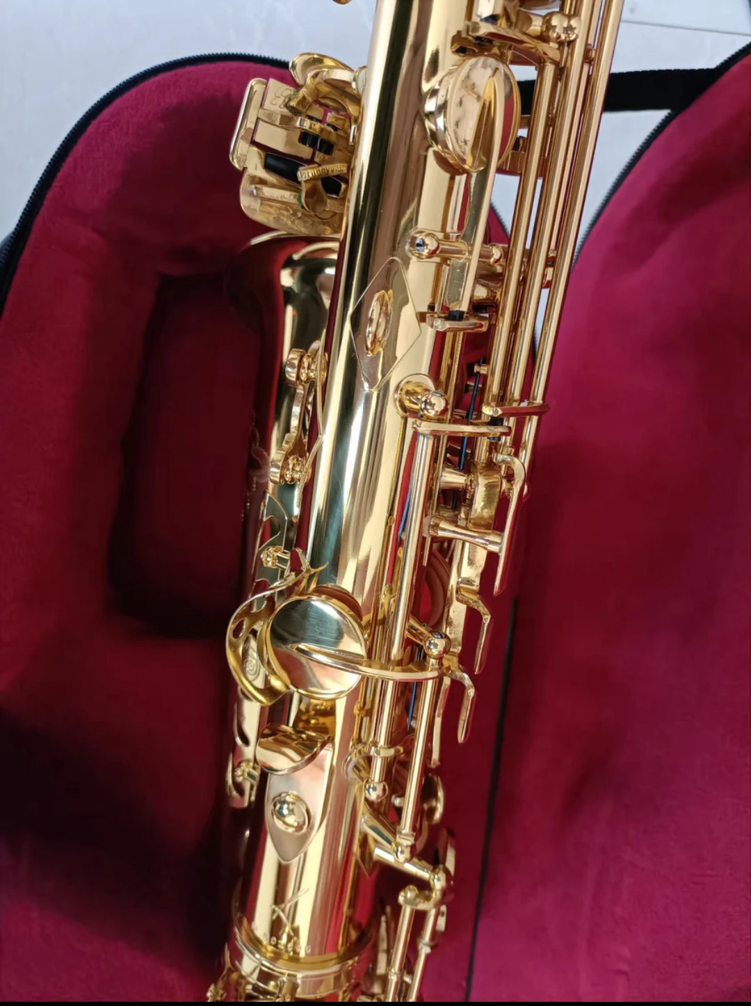 France 54 Original 1 :1 key type Alto Saxophone Eb lacquered gold Professional Alto Sax saxofone jazz instrumen with case