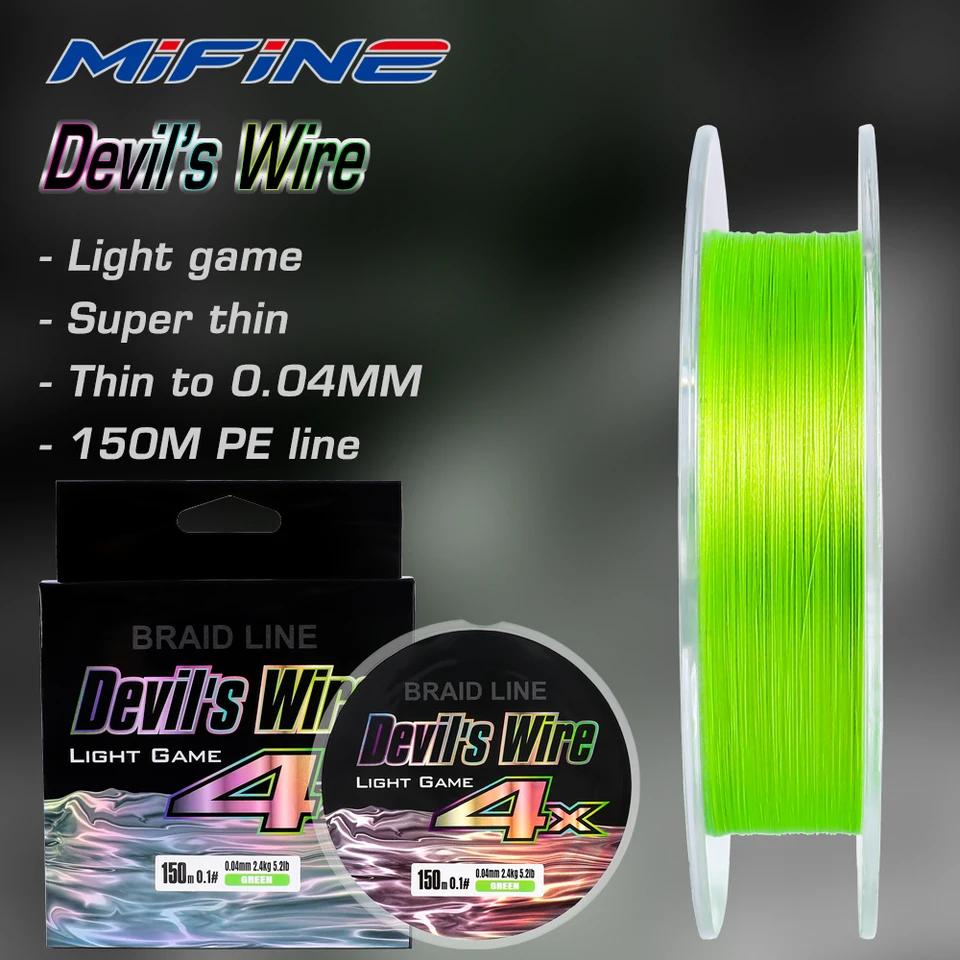 MIFINE Devil's Wire Light Game Fishing Line 150M Thin and Strong