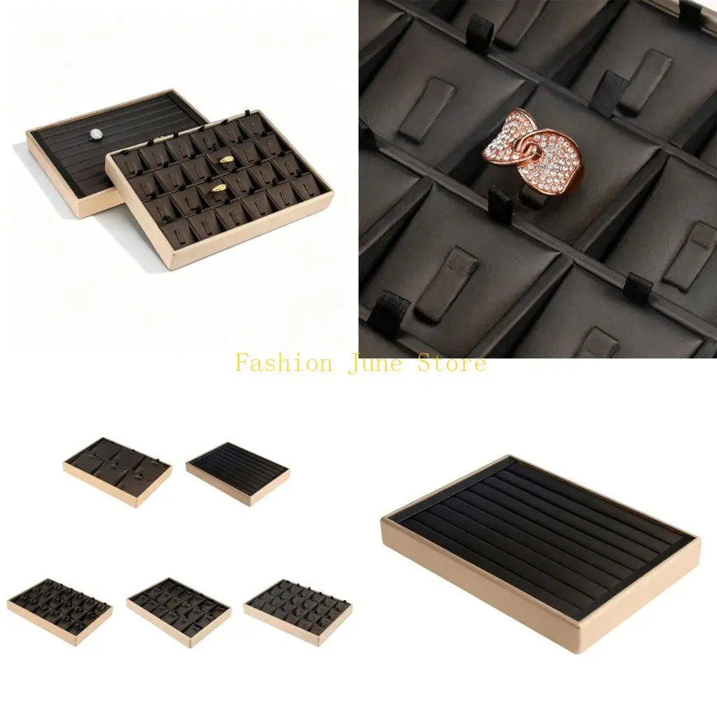N5KA Practical Leather Jewelry Box Tray 18x25x3cm Designed To Prevent Mess And Keep Items Secure