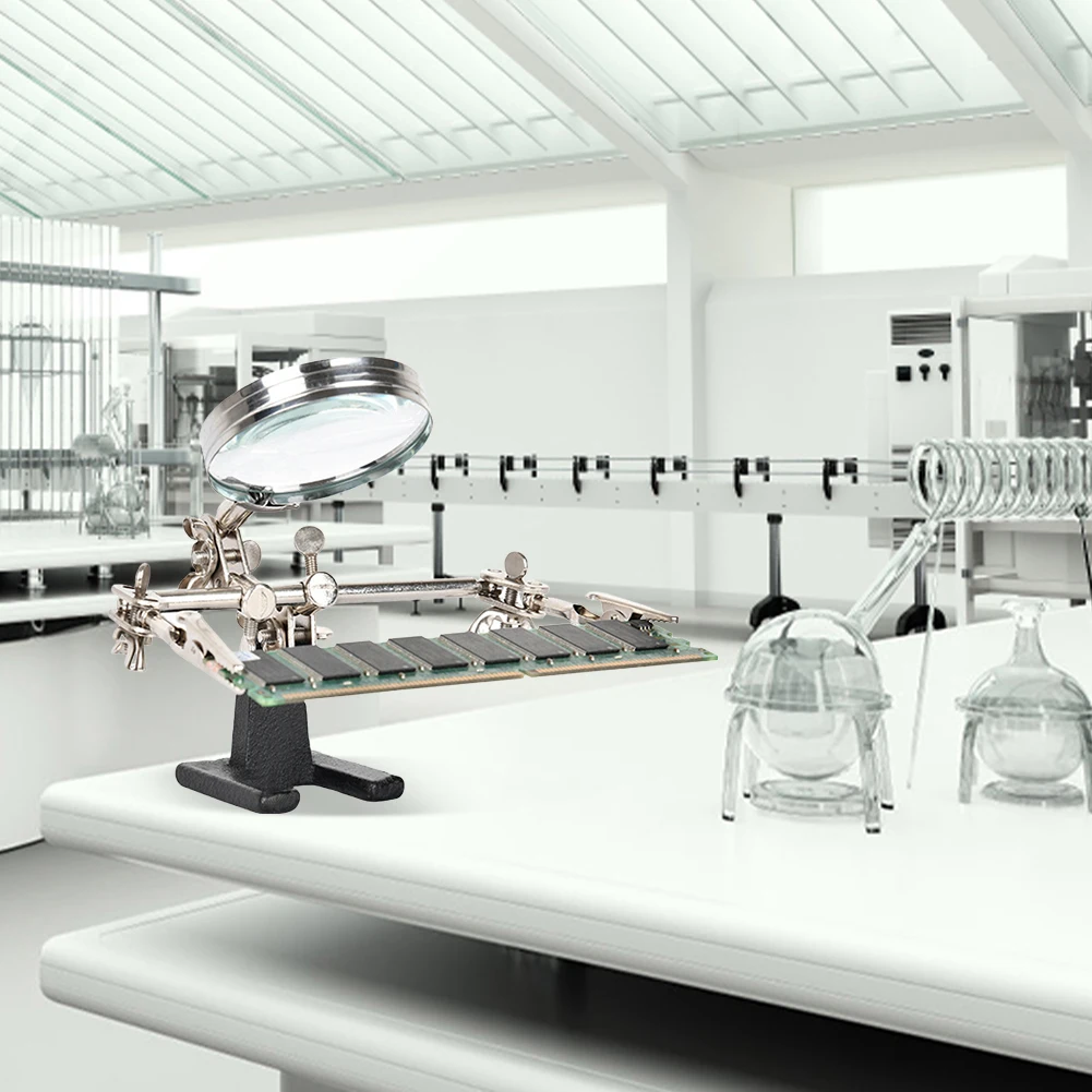 5X настольная лупа, паяльный зажим с зажимами типа «крокодил», рука помощи, увеличительное стекло, подставка, увеличительная линза для пайки, рукоделия