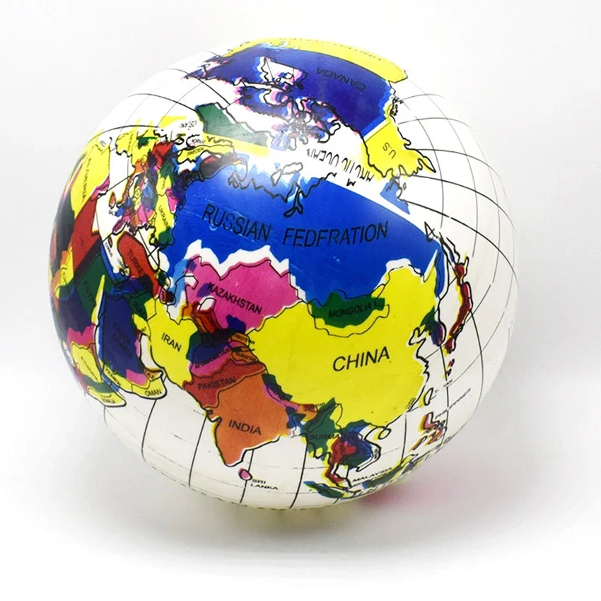 30cm Inflatable Globe PVC World Globe Inflatable Earth Beach Ball for Beach Playing or Geography Teaching for Kids Teachers