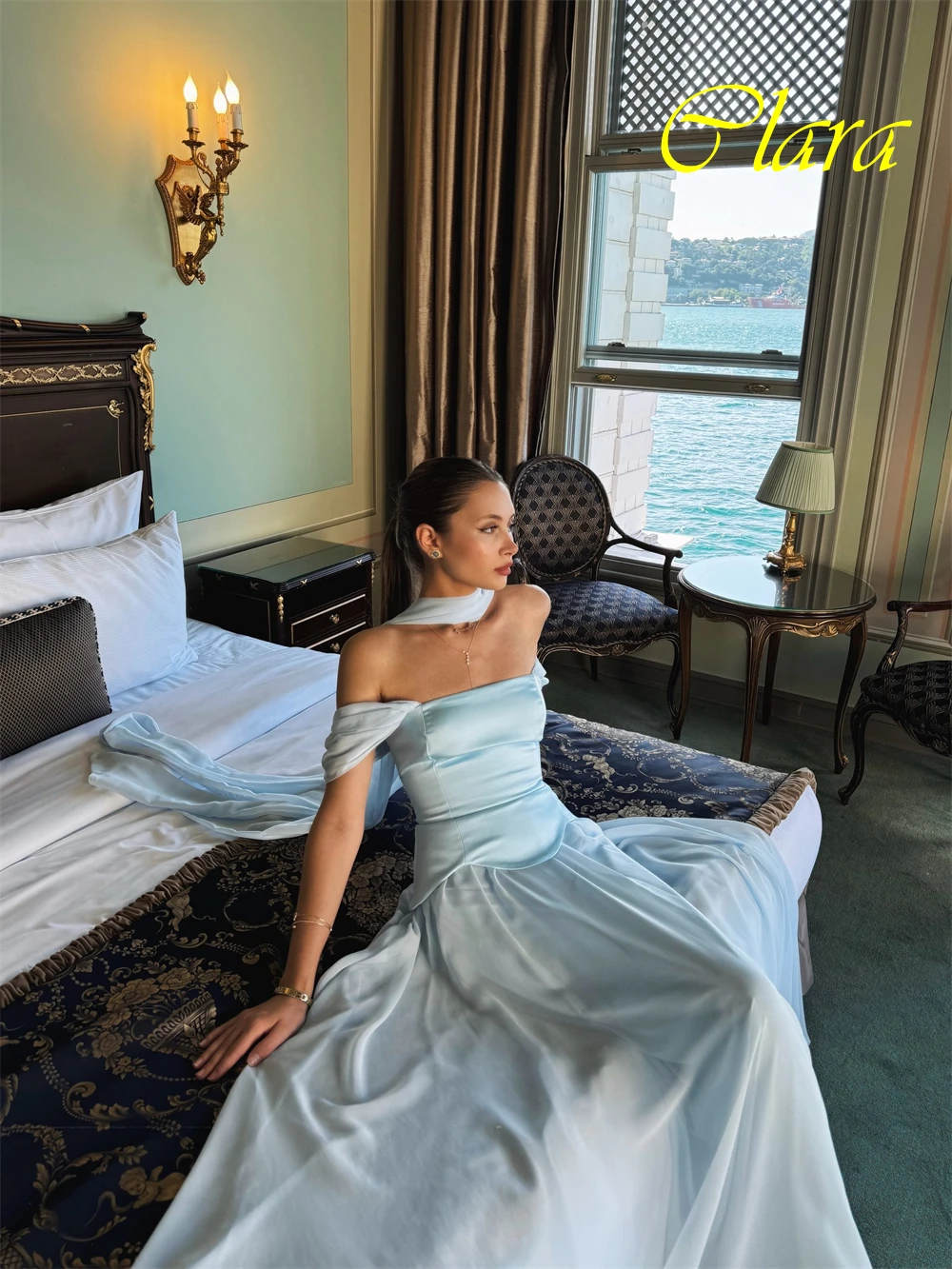 

Customized Graceful Boat Neck Evening Dress and Exquisite Chiffon Special Occasion Gowns and Temperament Zipper Back Prom Dress