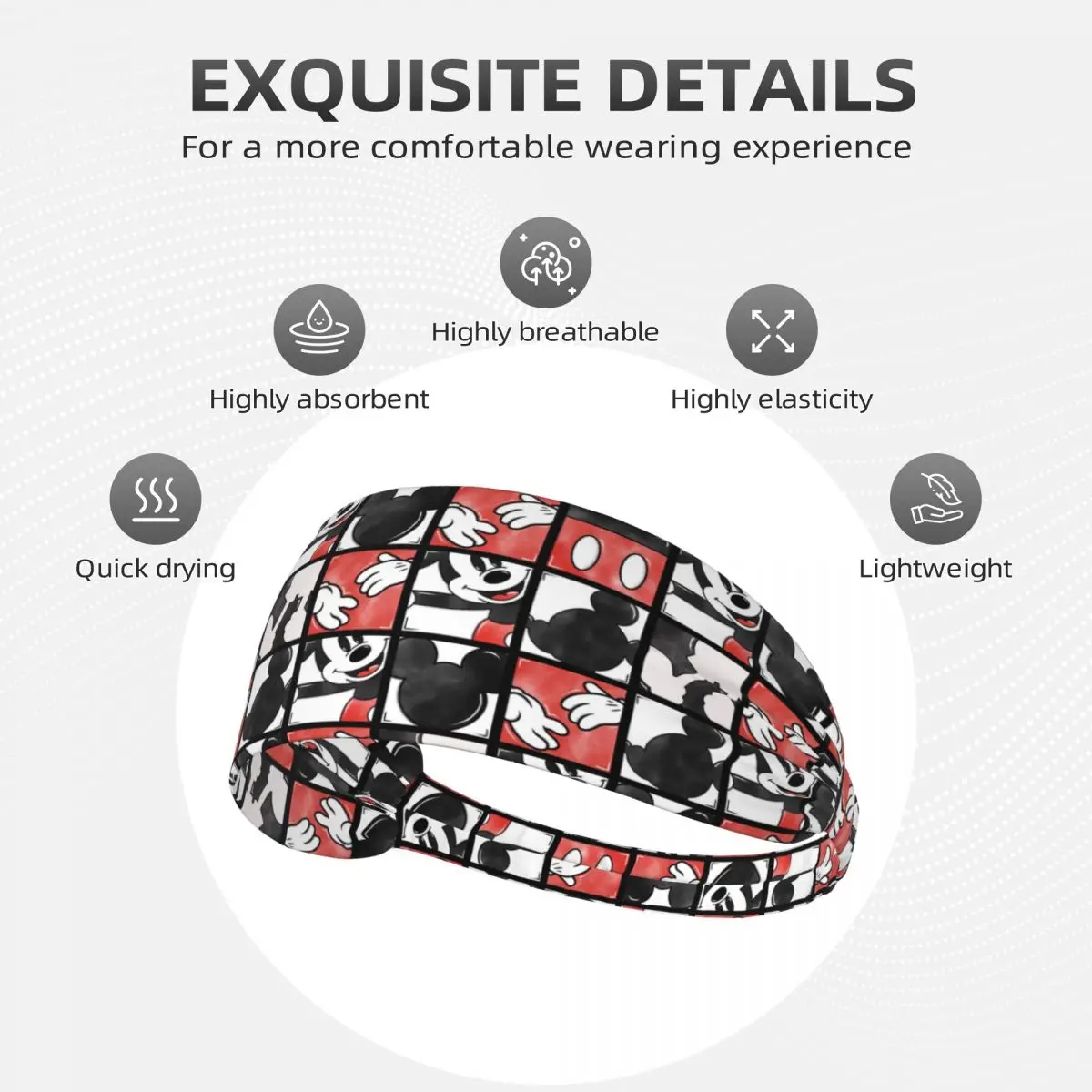 رجل امرأة ميكي وميني عصابات الرأس للجري العصابة اكسسوارات تجريب عقال لرياضة كرة السلة ركوب الدراجات #2