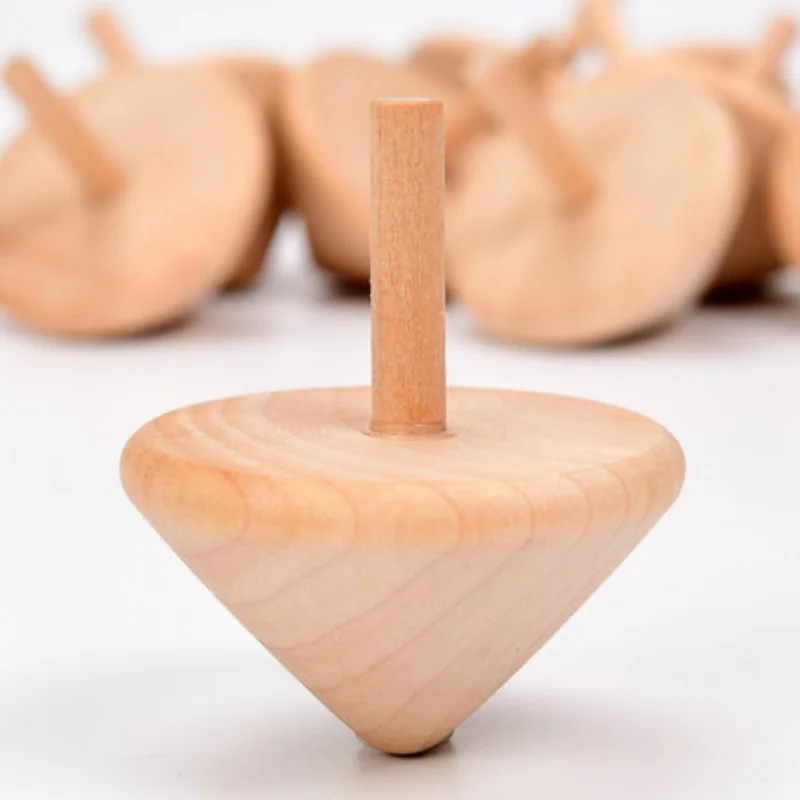 5Pcs Wooden Rotate Spinning Tops Classical Funny Peg-Top Gyro Toys for kids Birthday Party Favors Goodie Bag Pinata Fillers