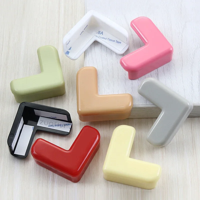 4 unids/set de seguridad para bebés en forma de L, cubierta protectora de colores caramelo, protectores para las esquinas de las mesas, protección para niños, protectores de bordes para las esquinas de los muebles