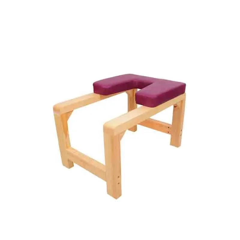 Yoga Wood  Headstand Bench - Stand Yoga Inversion Chair Stool with Wood and PU Pads   Relieve Fatigue and Build Up Body