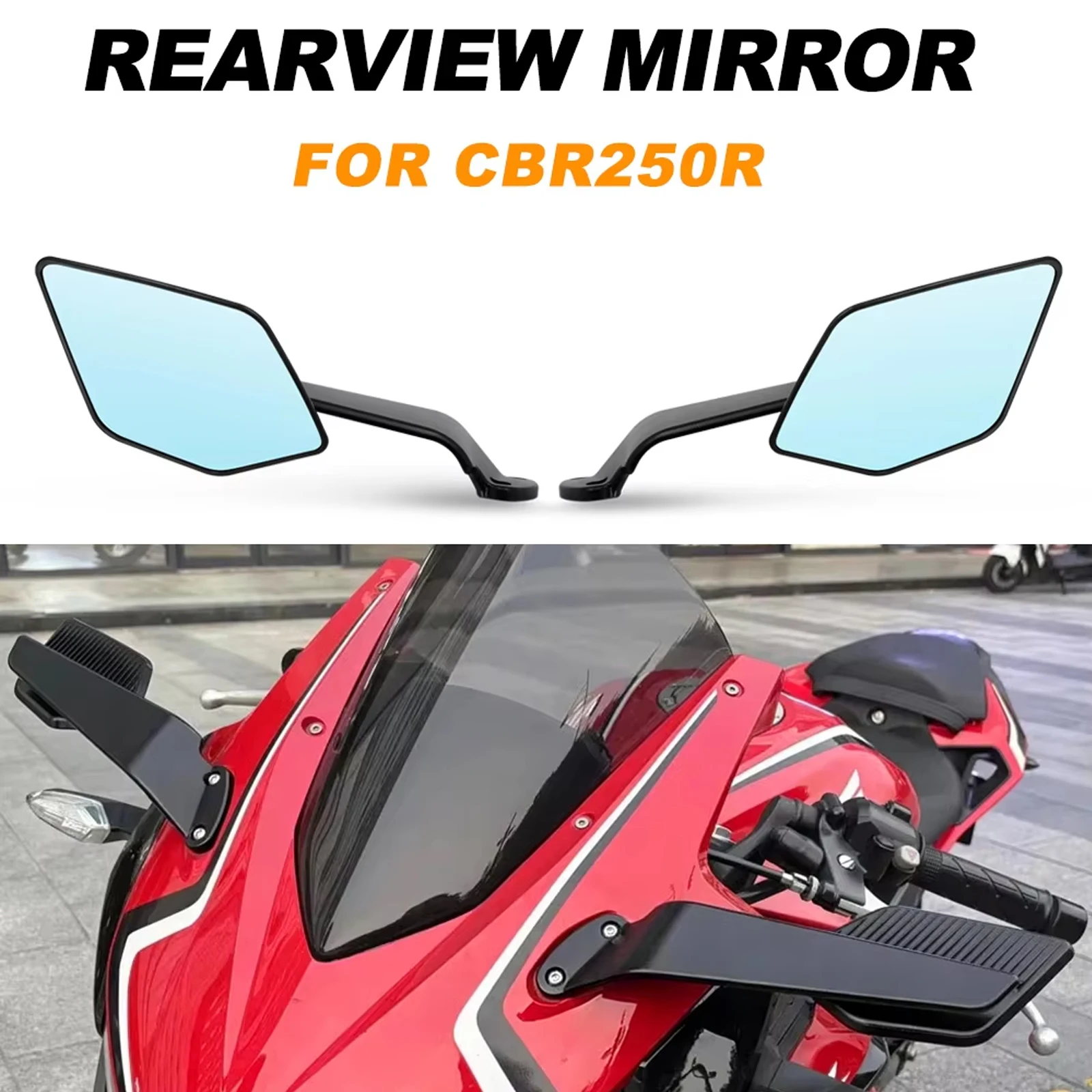 

For Honda CBR250R CBR 250R 2011-2020 Side Motorcycle Rearview Mirrors Adjustable Rear View Mirror side wing side mirror