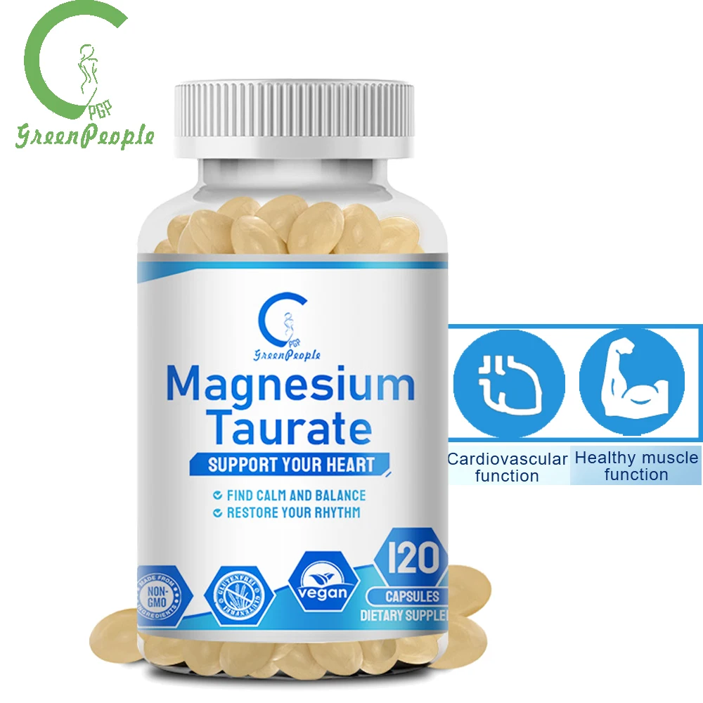 GPGP Greenpeople Magnesium Taurine Capsule 3-IN-1 Nervous &Myocardial& Muscle Health Mineral supplementation